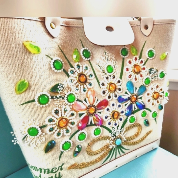 60s ENID COLLINS Summer Bokay Iconic Collector EC Texas Gems Purse Hand Bag EUVC - Picture 2 of 16